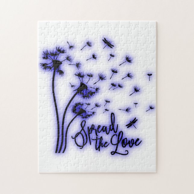 Spread The Love Dandelions and Dragonflies Jigsaw Puzzle (Vertical)