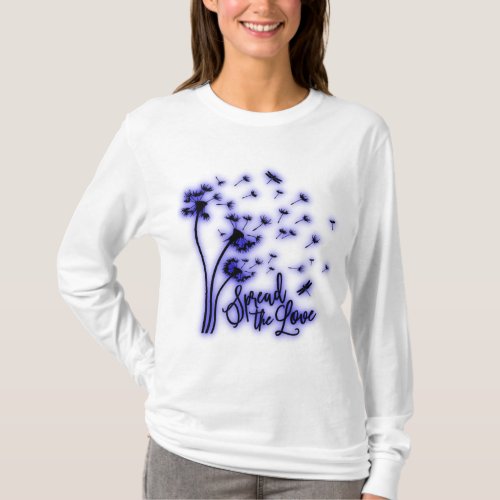 Spread The Love Dandelions and Dragonflies T_Shirt