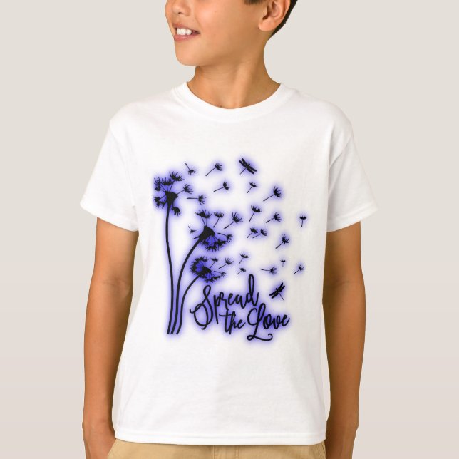 Spread The Love Dandelions and Dragonflies T-Shirt (Front)