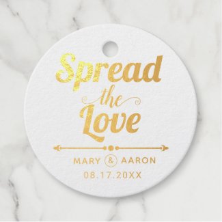 Spread the Love gold foil typography wedding Favor Tags