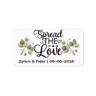 Spread the Love Jam Jar Wedding Favors Label