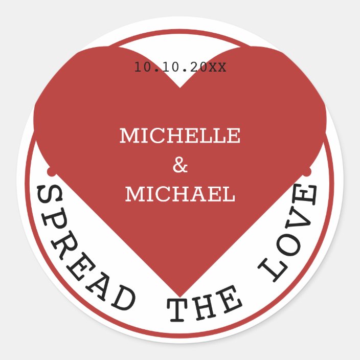 Spread The Love Labels, Wedding Labels, Wedding Favor Labels, Jam...