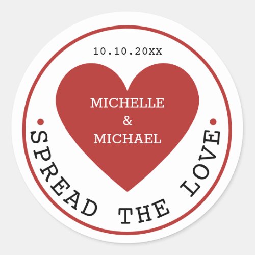 Spread The Love Jam Jelly Jar Wedding Favor  Classic Round Sticker