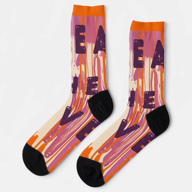 Spread The Love Melted Colors Positive Quotes Socks (Left)