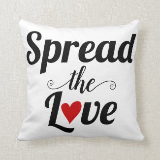 Spread the love modern typography throw pillow