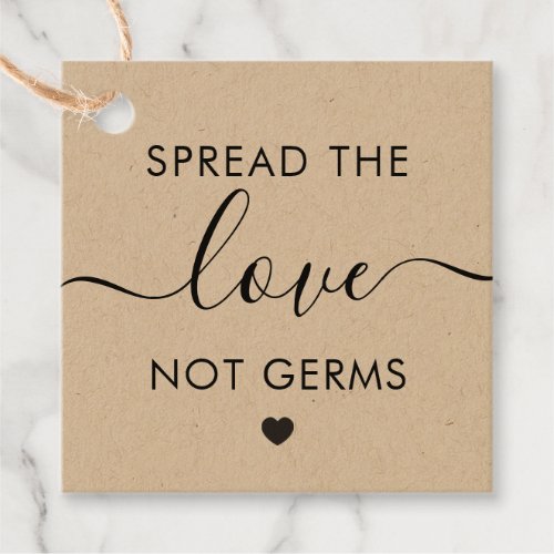 Spread the Love Not Germs Wedding Gift Tag Kraft Favor Tags