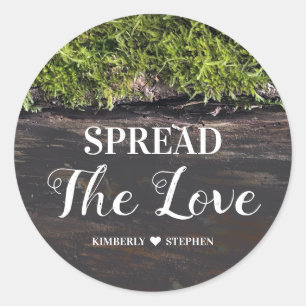 Spread The Love Rustic Wedding Favor Classic Round Sticker