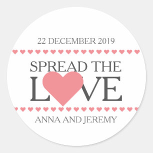 Spread the love sticker wedding favors jam honey