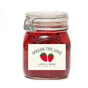 Spread the Love Strawberry Jam Couple Favor Food Label