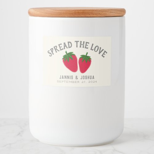 Spread the Love Strawberry Jam Couple Favor Food Label