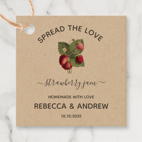 Spread The Love Strawberry Jam Kraft Paper  Favor Tags