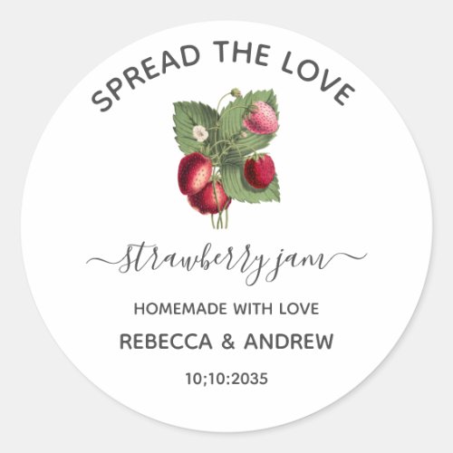 Spread The Love Strawberry Jam Wedding  Favor 