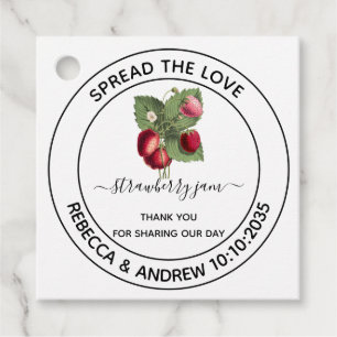 Spread The Love Strawberry Jam Wedding Favor Favo Favor Tags