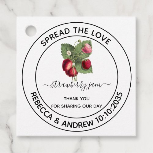 Spread The Love Strawberry Jam Wedding Favor  Favo Favor Tags