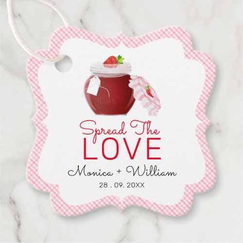 Spread The Love Strawberry Jam  Wedding Favor Tags