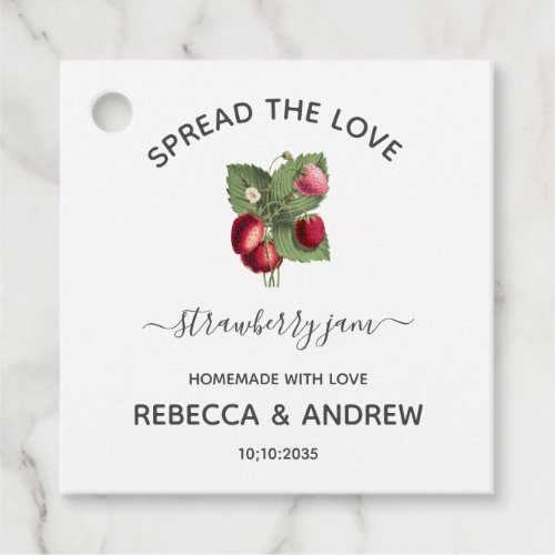 Spread The Love Strawberry Jam Wedding  Favor Tags