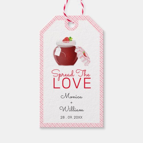 Spread The Love Strawberry Jam  Wedding Gift Tags