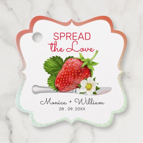 Spread the Love Strawberry Wedding Favor Tags