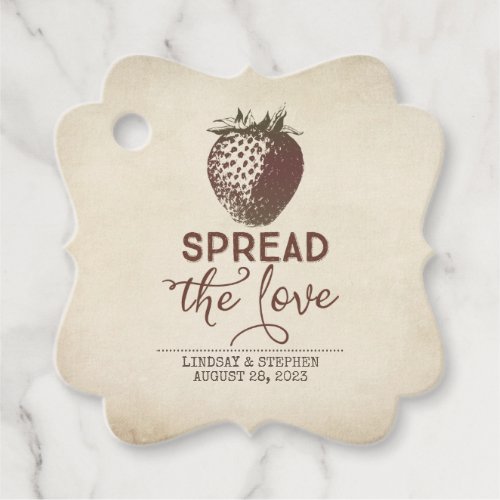 Spread The Love Strawberry Wedding Favor Tags