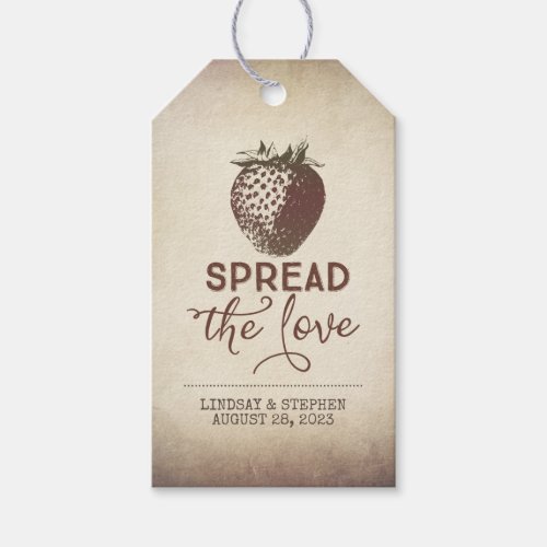 Spread the Love Strawberry Wedding Jam Gift Tags