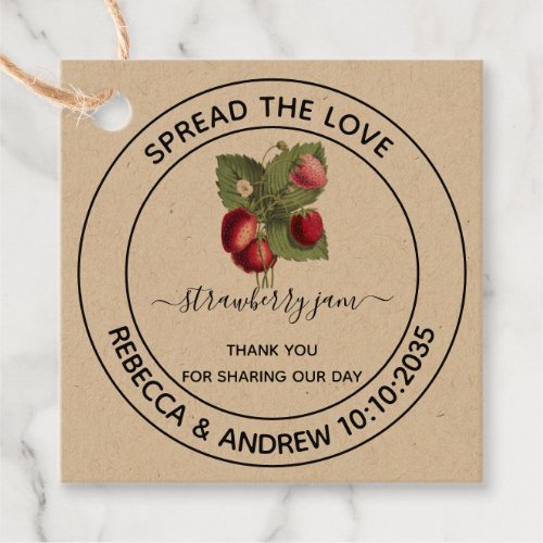 Spread The Love StrawberryJ am Kraft Paper Favor  Favor Tags