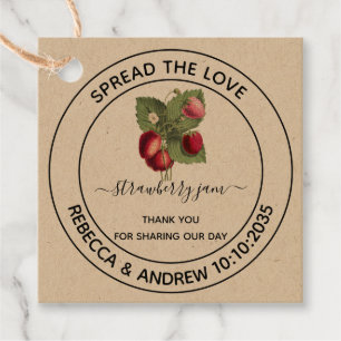 Spread The Love StrawberryJ am Kraft Paper Favor Tags