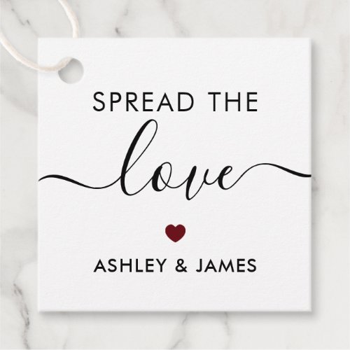 Spread the Love Tag Wedding Gift Tag Burgundy Favor Tags