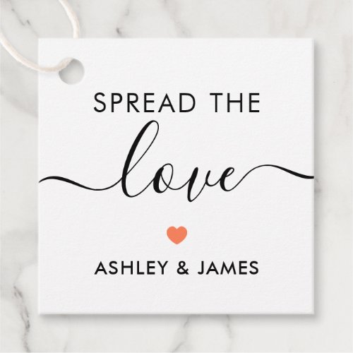 Spread the Love Tag Wedding Gift Tag Coral Favor Tags