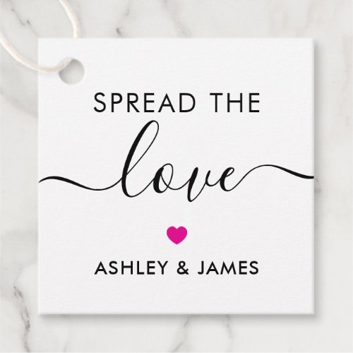 Spread the Love Tag Wedding Gift Tag Fuchsia Favor Tags