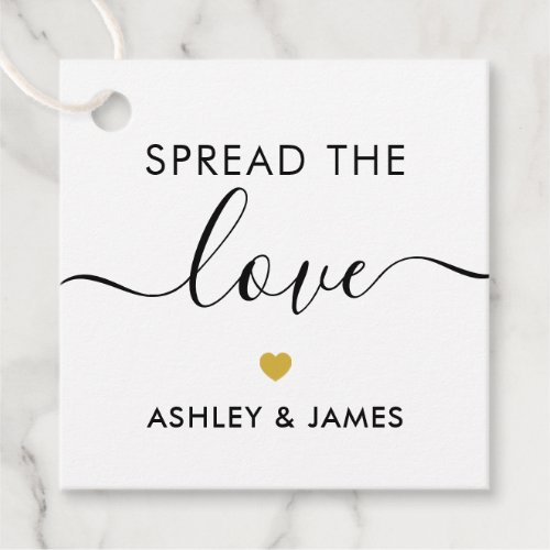 Spread the Love Tag Wedding Gift Tag Gold Favor Tags