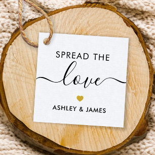 Spread the Love Tag, Wedding Gift Tag, Gold Favor Tags