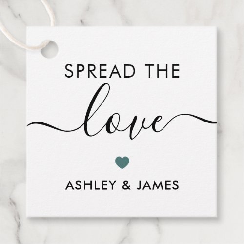 Spread the Love Tag Wedding Gift Tag Gray Teal Favor Tags