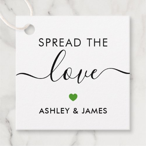 Spread the Love Tag Wedding Gift Tag Green Favor Tags