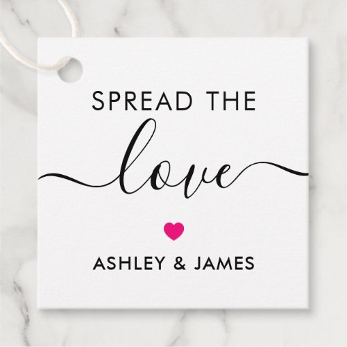 Spread the Love Tag Wedding Gift Tag Hot Pink Favor Tags