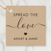 Spread the Love Tag, Wedding Gift Tag, Kraft Favor Tags