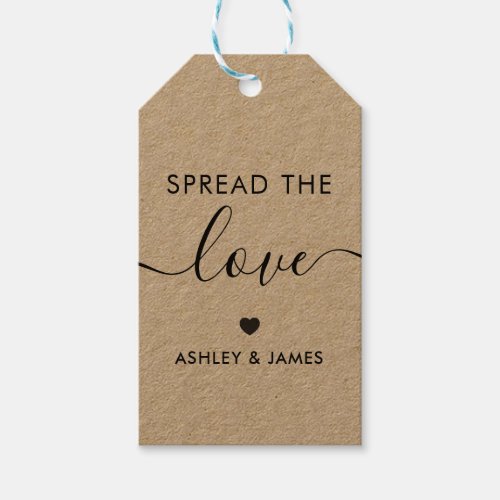 Spread the Love Tag Wedding Gift Tag Kraft Gift Tags