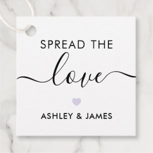Spread the Love Tag, Wedding Gift Tag, Lavender Favor Tags
