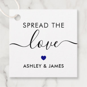 Spread the Love Tag, Wedding Gift Tag, Navy Blue Favor Tags