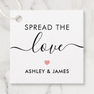 Spread the Love Tag, Wedding Gift Tag, Pink Favor Tags