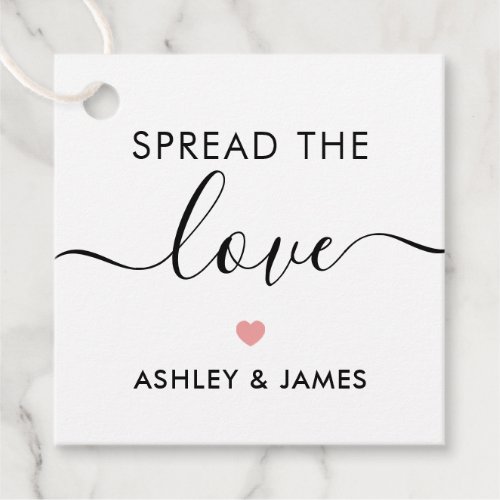 Spread the Love Tag Wedding Gift Tag Pink Favor Tags