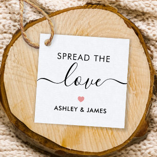 Spread the Love Tag, Wedding Gift Tag, Pink Favor Tags
