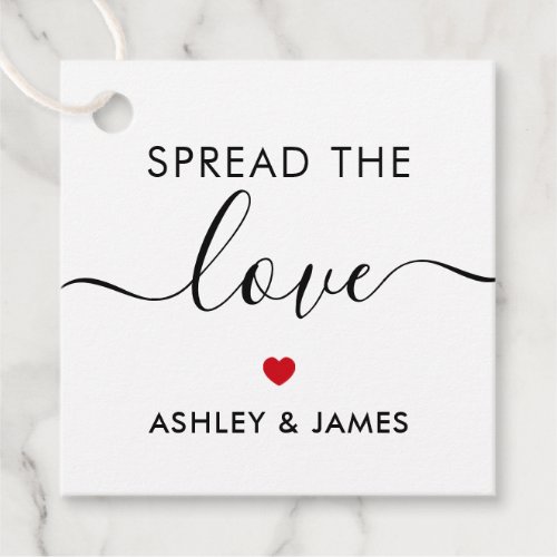 Spread the Love Tag Wedding Gift Tag Red Favor Tags