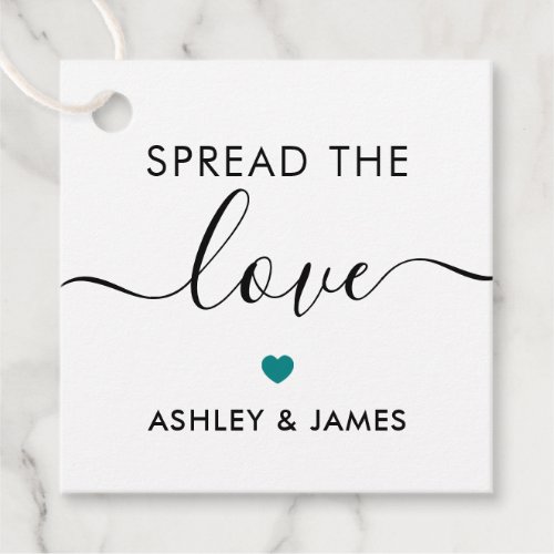 Spread the Love Tag Wedding Gift Tag Teal Favor Tags