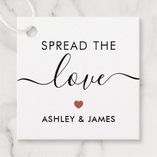 Spread the Love Tag, Wedding Gift Tag, Terracotta Favor Tags