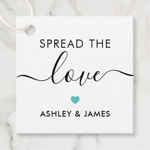 Spread the Love Tag Wedding Gift Tag Turquoise Favor Tags