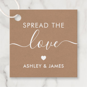 Spread the Love Tag, Wedding Tag, Kraft & White Favor Tags
