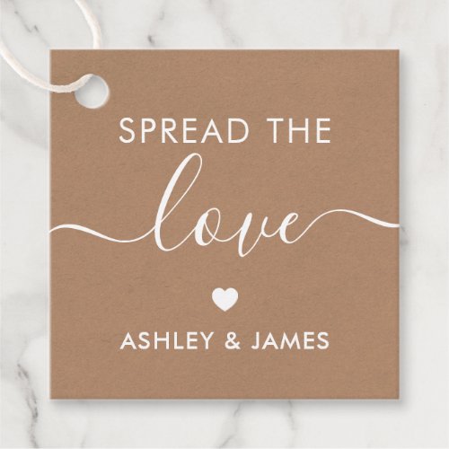 Spread the Love Tag Wedding Tag Kraft  White Favor Tags