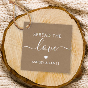 Spread the Love Tag, Wedding Tag, Kraft & White Favor Tags