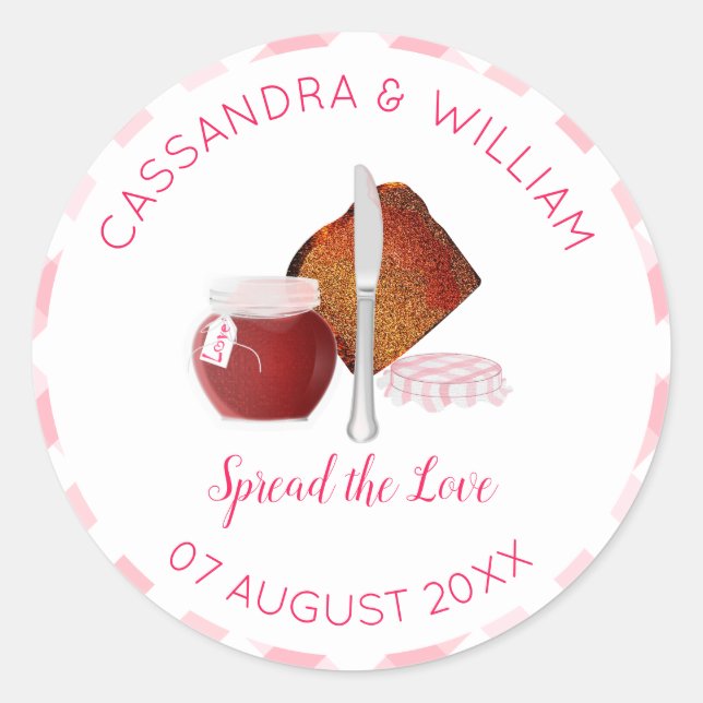 Spread The Love Toast and Jam Classic Round Sticker (Front)