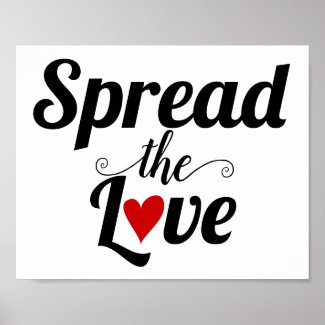 Spread the love typography red heart poster